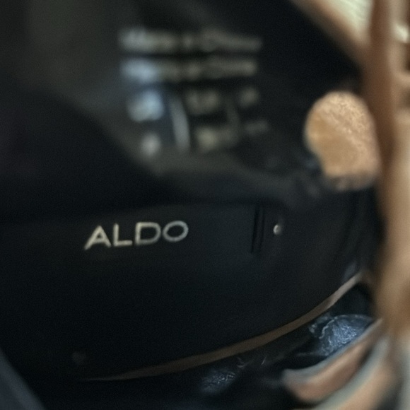 ALDO Faux suede lace up‎ open peek toe brown stiletto heels sandals sz 8 - Picture 11 of 11